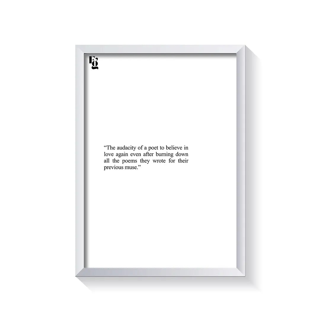 Burning Down All The Poems frame white