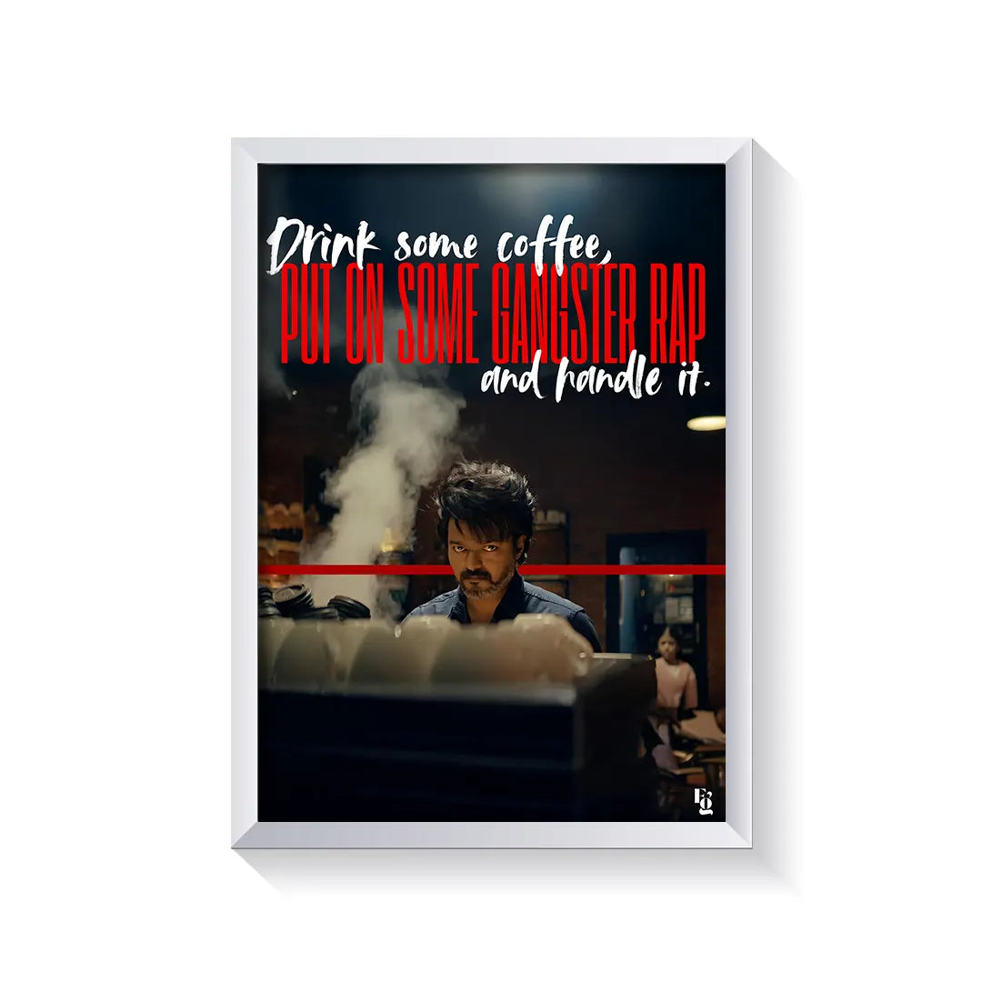 Coffee and Kill Leo Vijay frame white