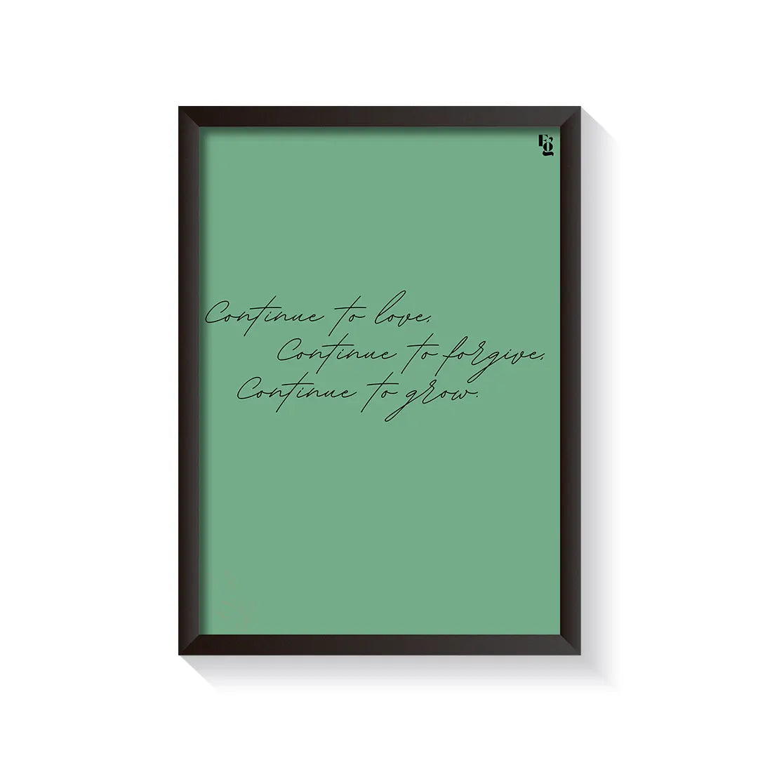 Continue To Typography frame black