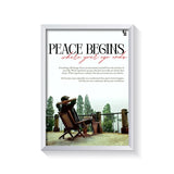 Peace Begins frame white