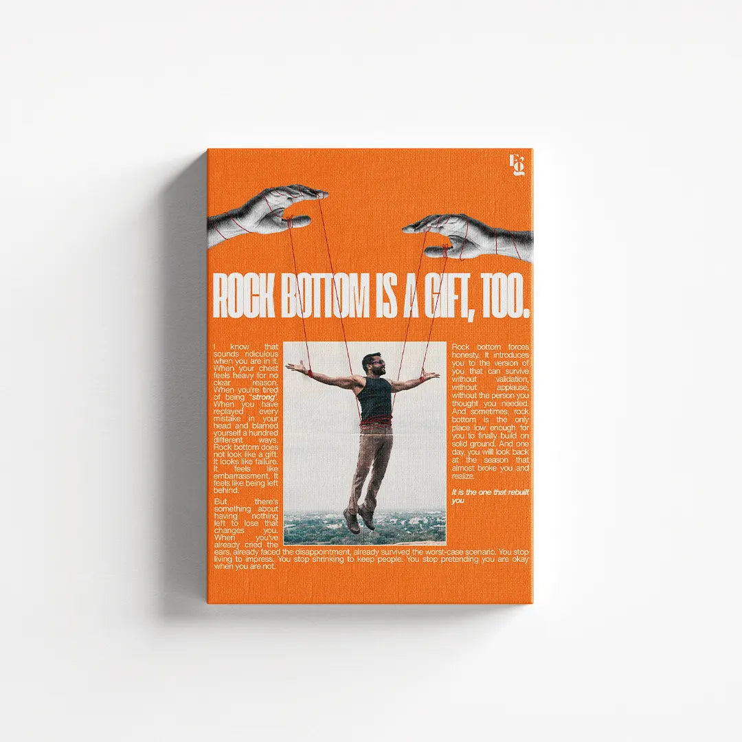 Rock Bottom Is A Gift canvas 1