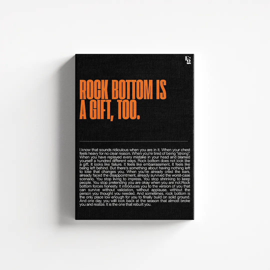 Rock Bottom Is A Gift Typography canvas 1