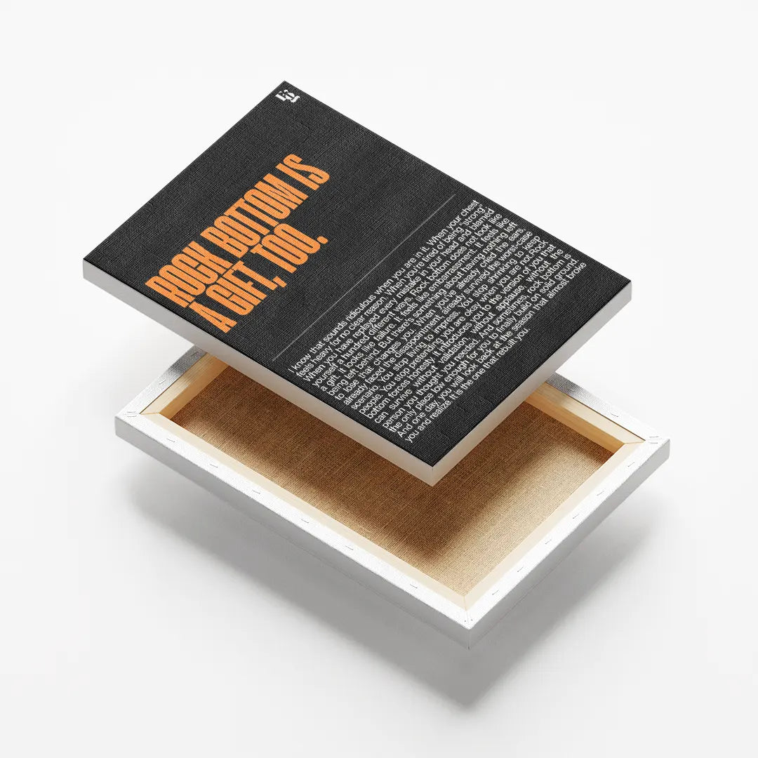 Rock Bottom Is A Gift Typography canvas 6