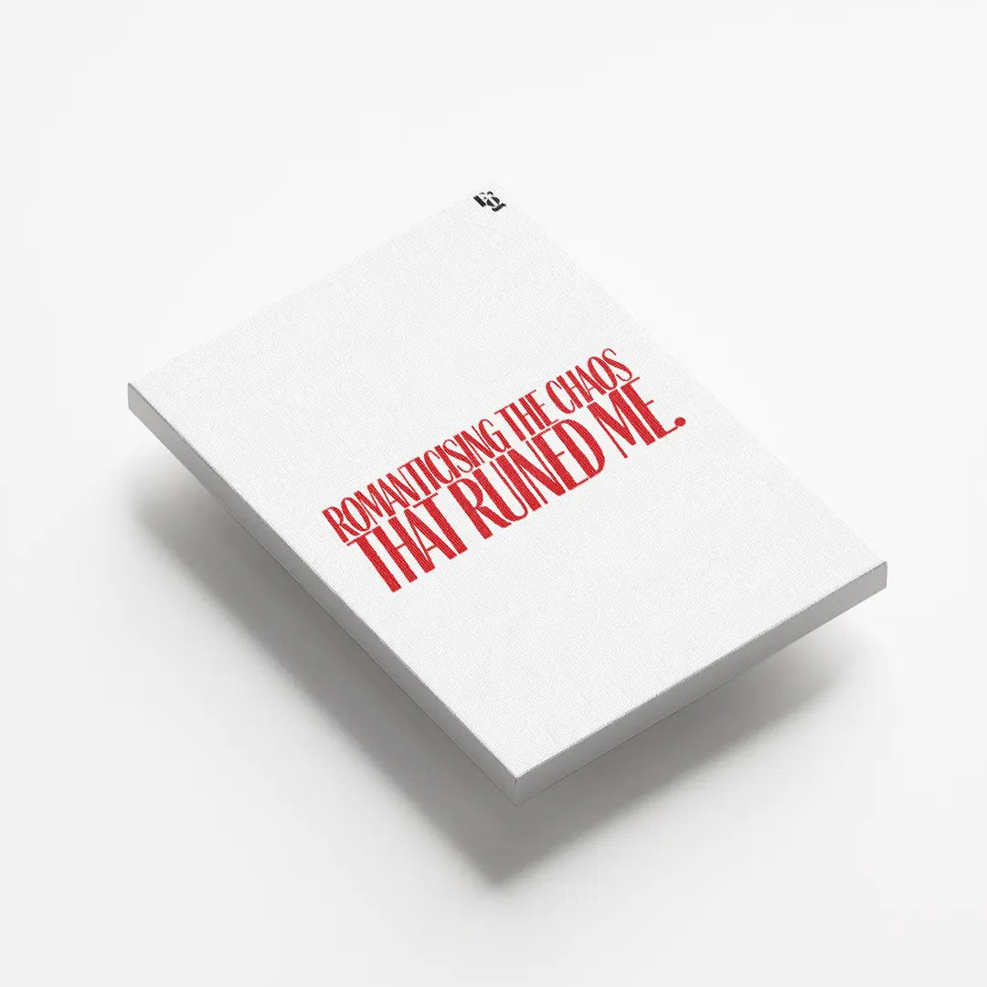 Romanticising The Chaos Typography canvas 5