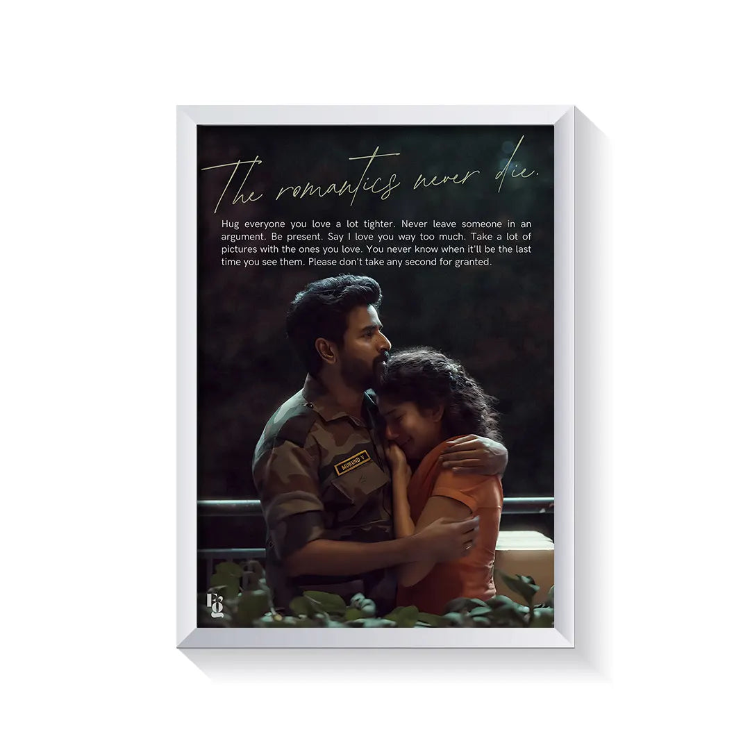 Romantics Never Die frame white