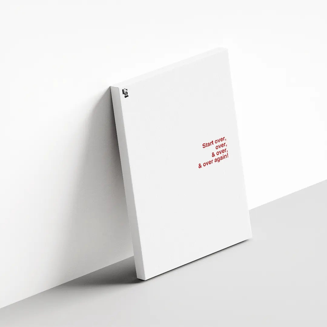 Start Over Typography canvas 3