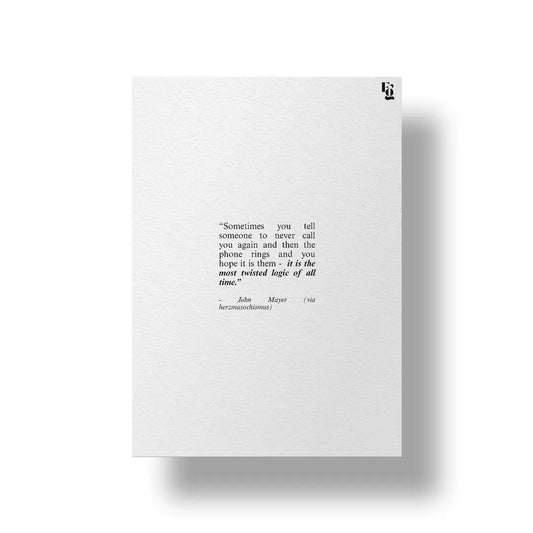 Twisted Logic Of All Time art poster 1