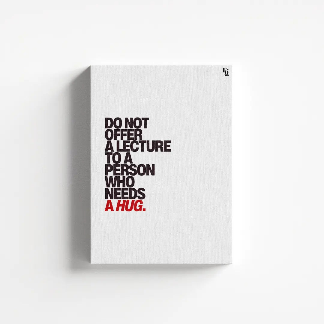 Who Needs A Hug Typography canvas 1