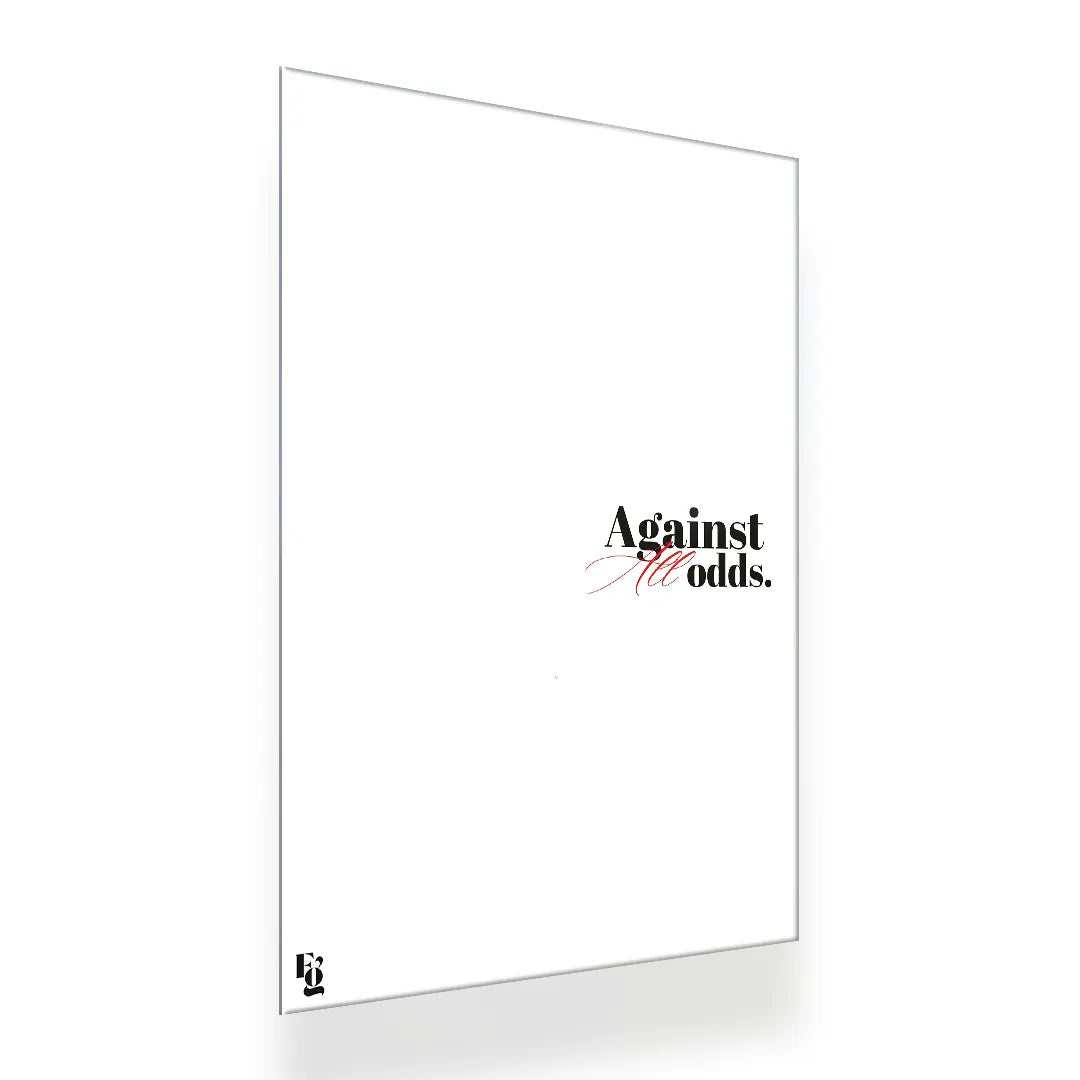 Against All Odds Typography metal poster 2
