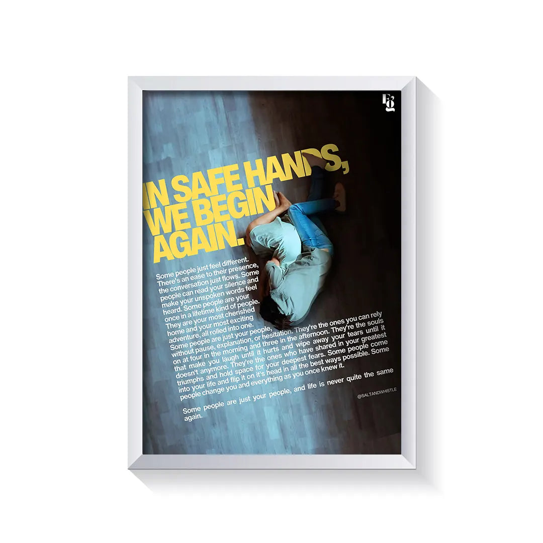 In Safe Hands frame white