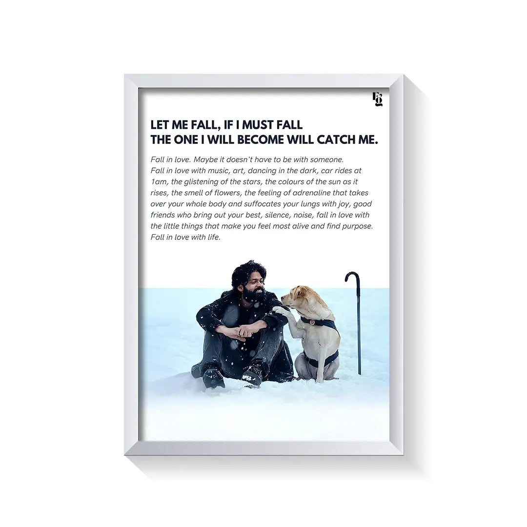 Let me fall Charlie 777 frame white