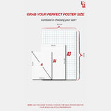 Metal poster sizing guide