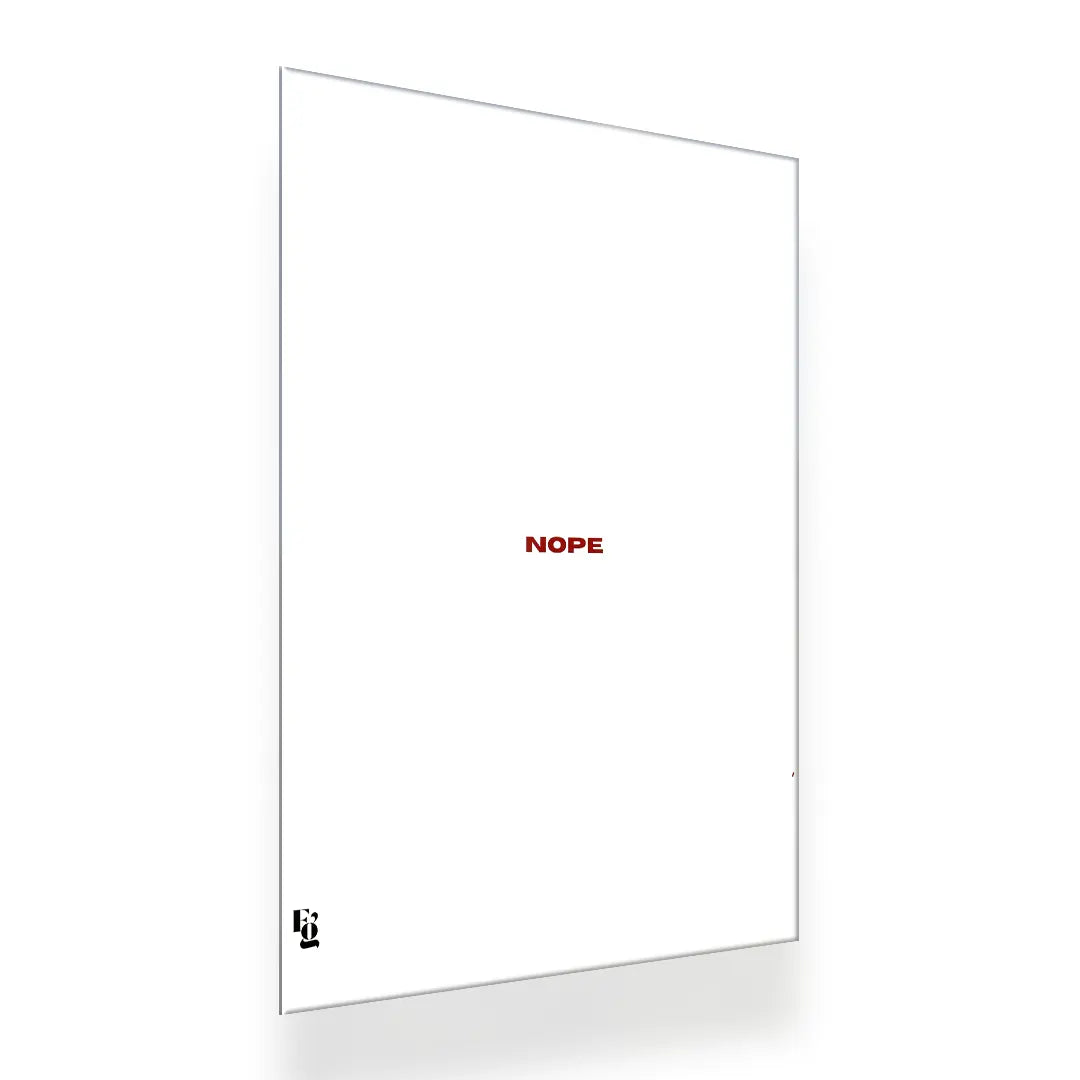 Nope Typography metal poster 2