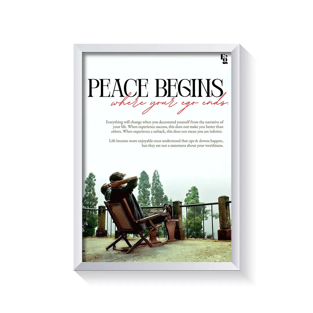 Peace Begins frame white
