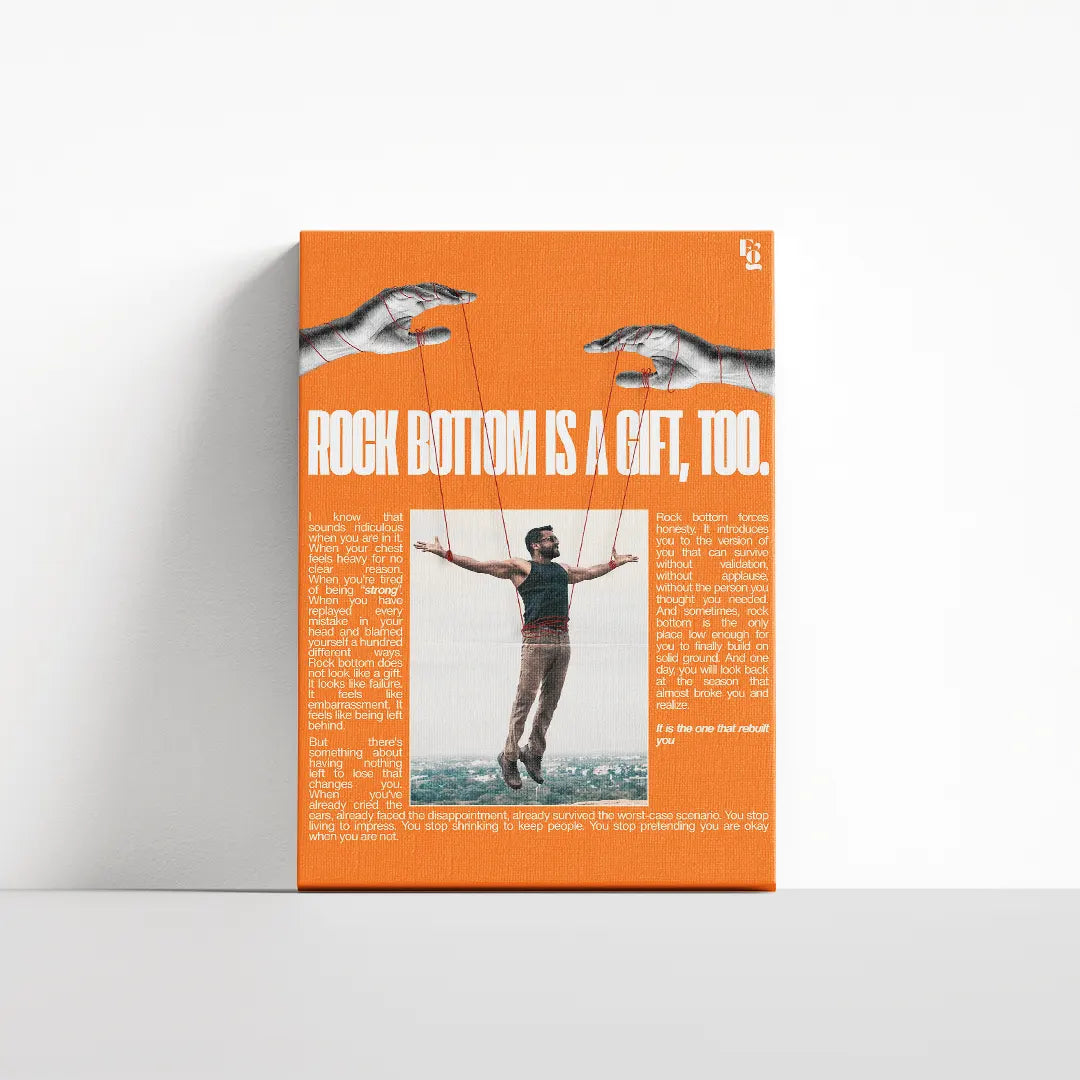 Rock Bottom Is A Gift canvas 4