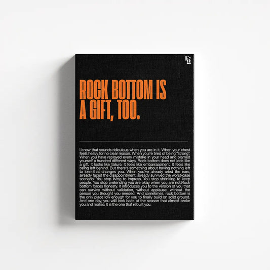 Rock Bottom Is A Gift Typography canvas 1