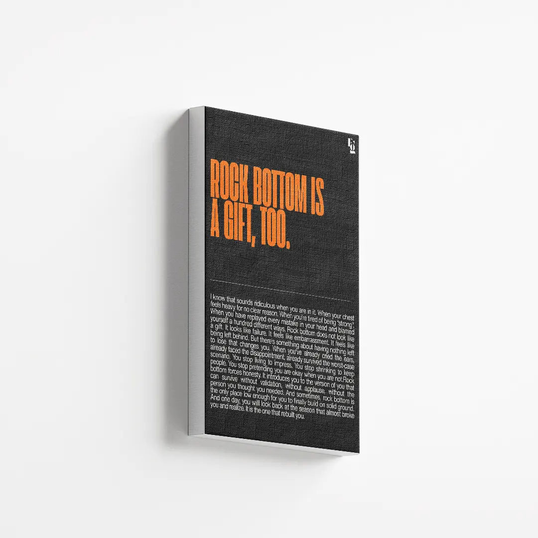 Rock Bottom Is A Gift Typography canvas 2