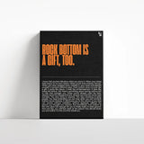 Rock Bottom Is A Gift Typography canvas 4