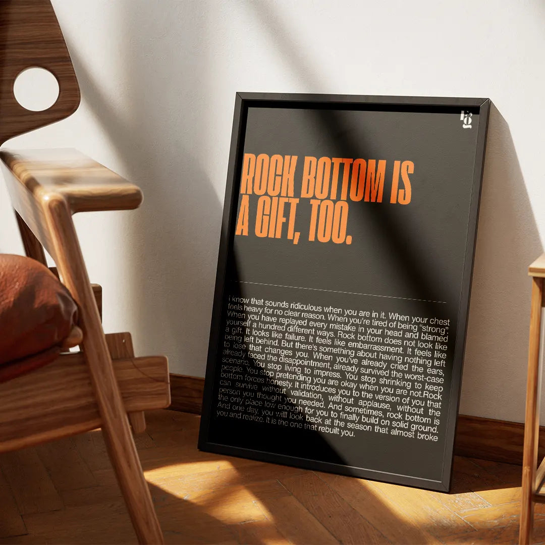 Rock Bottom Is A Gift Typography frame 1