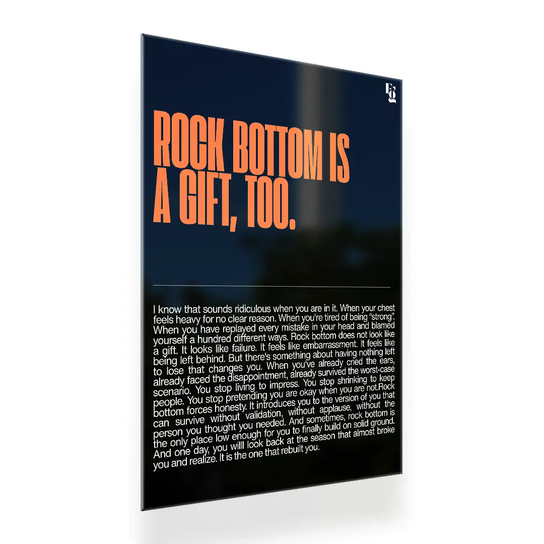 Rock Bottom Is A Gift Typography metal poster 2