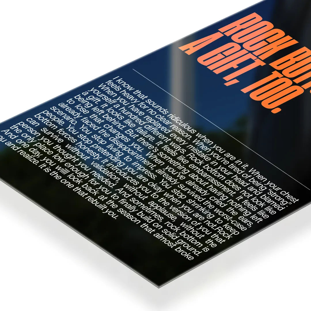 Rock Bottom Is A Gift Typography metal poster 3