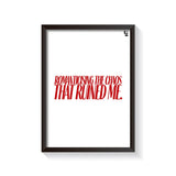 Romanticising The Chaos Typography frame black