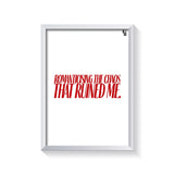 Romanticising The Chaos Typography frame white