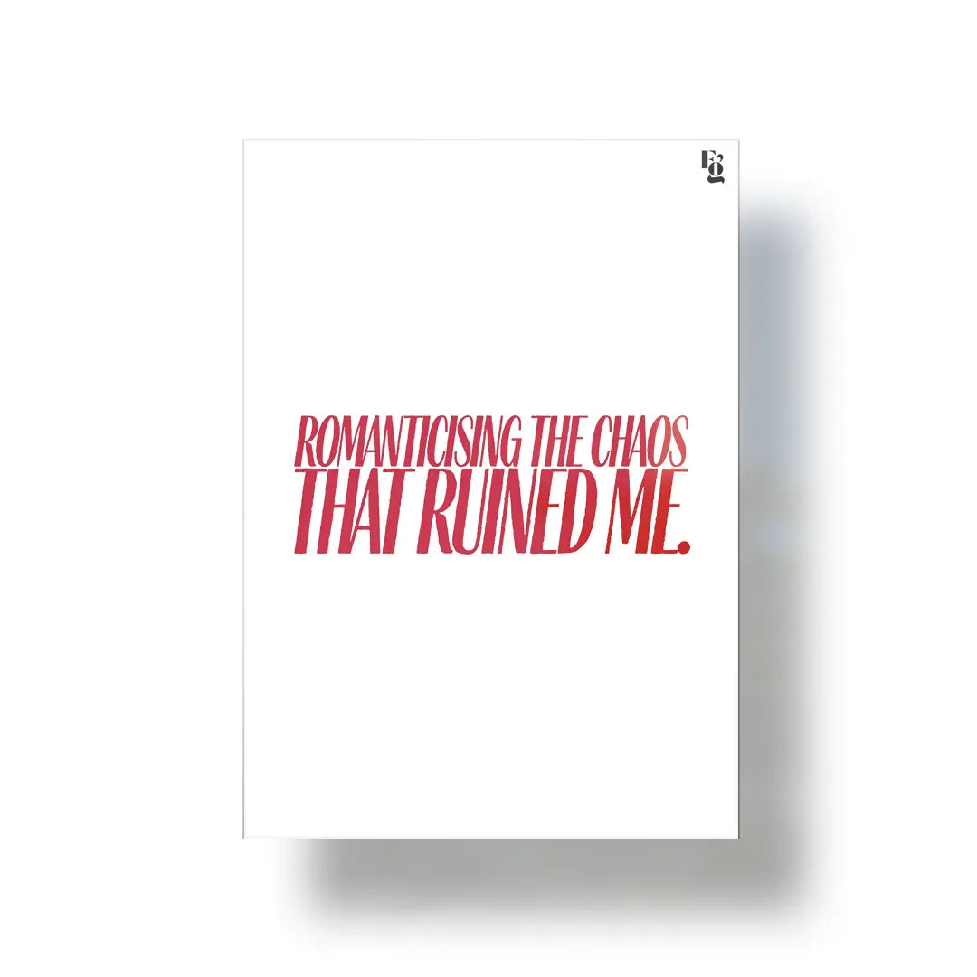 Romanticising The Chaos Typography metal poster 1