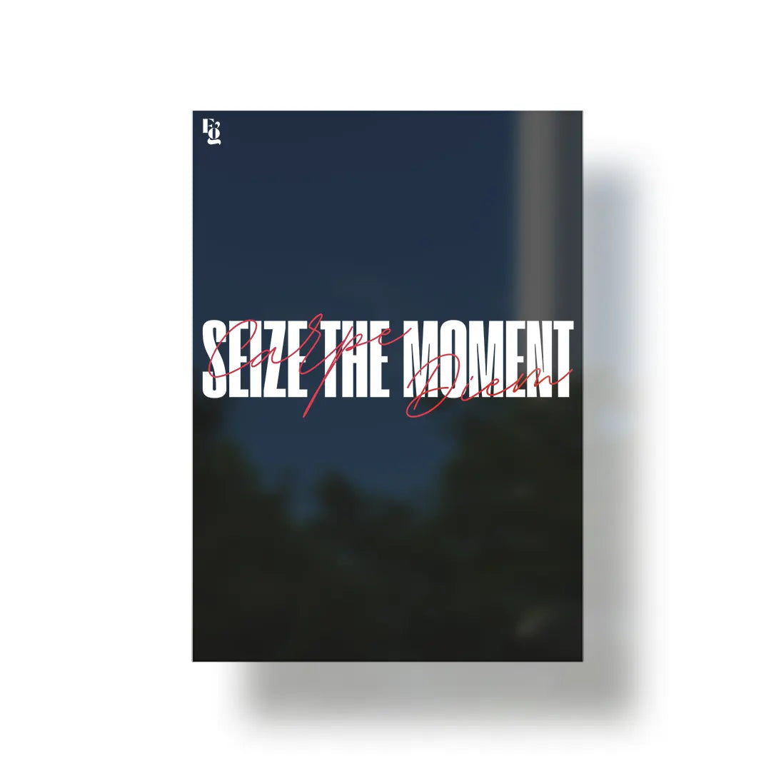 Seize The Moment Typography metal poster 1