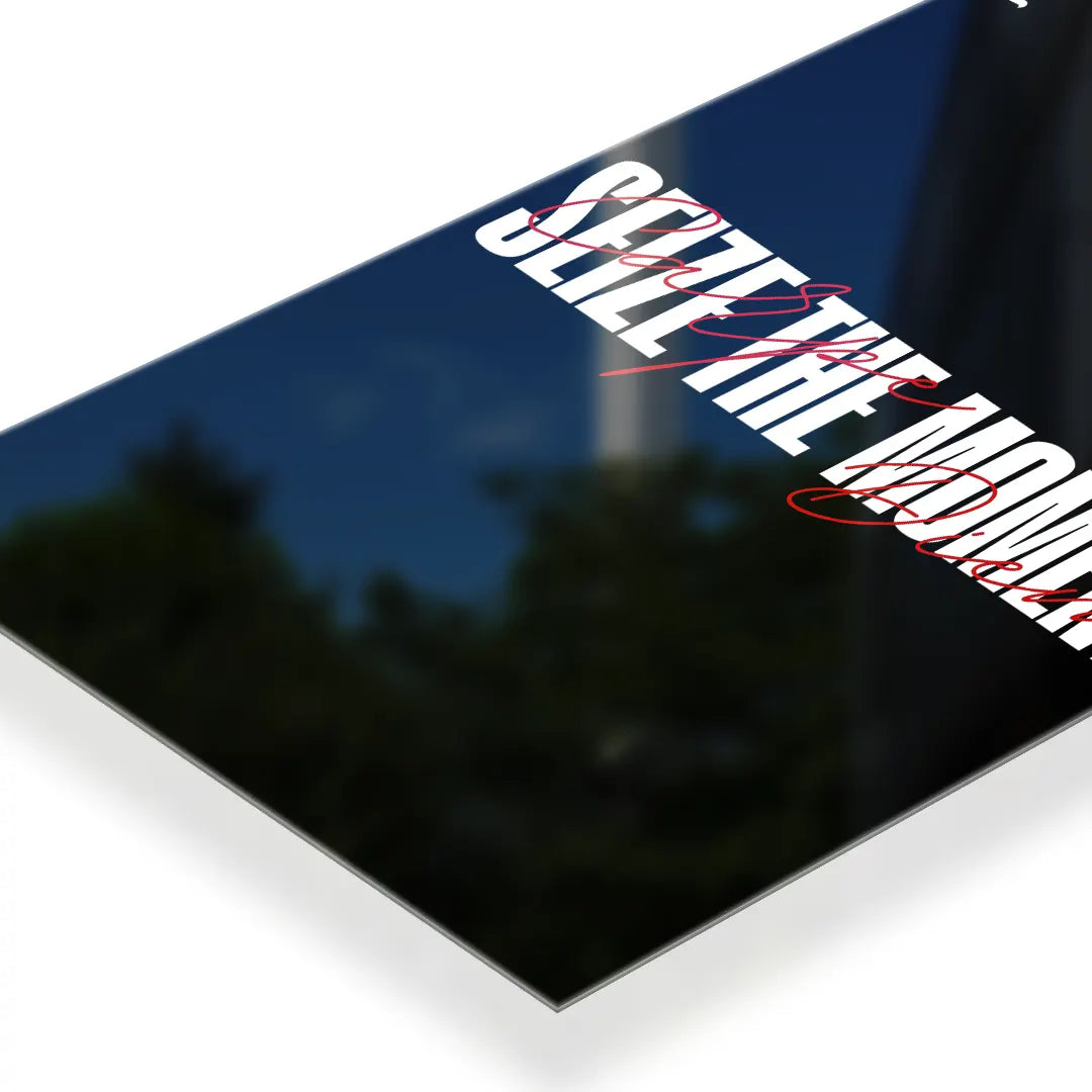 Seize The Moment Typography metal poster 3