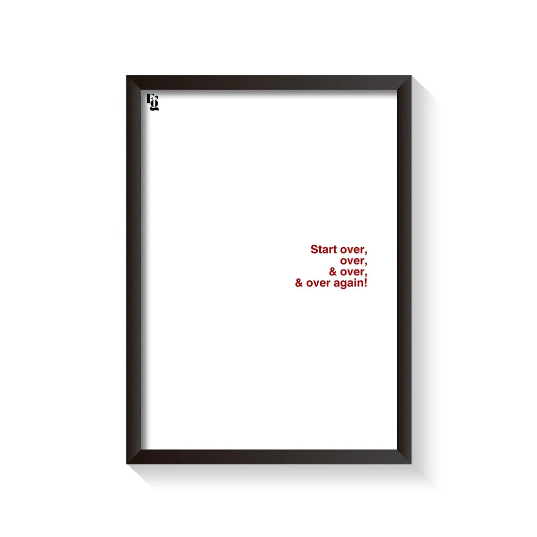 Start Over Typography frame black