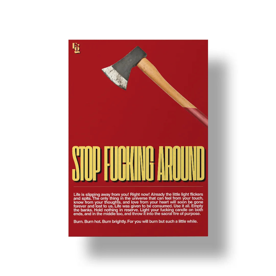 Stop Fucking Around Typography art poster 1