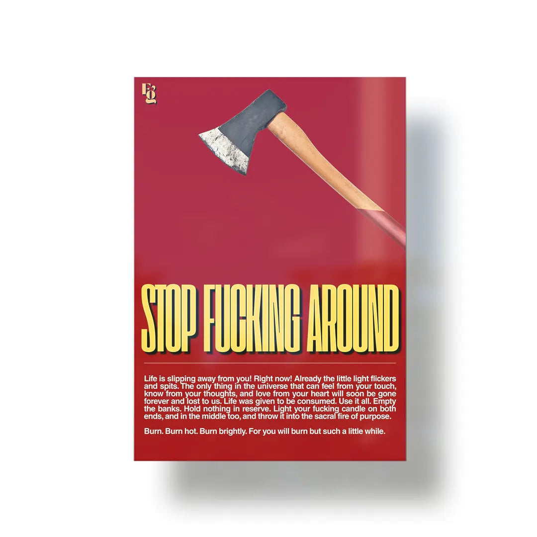 Stop Fucking Around Typography metal poster 1