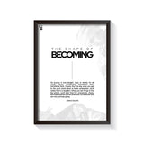 The Shape Of Becoming Typography frame black