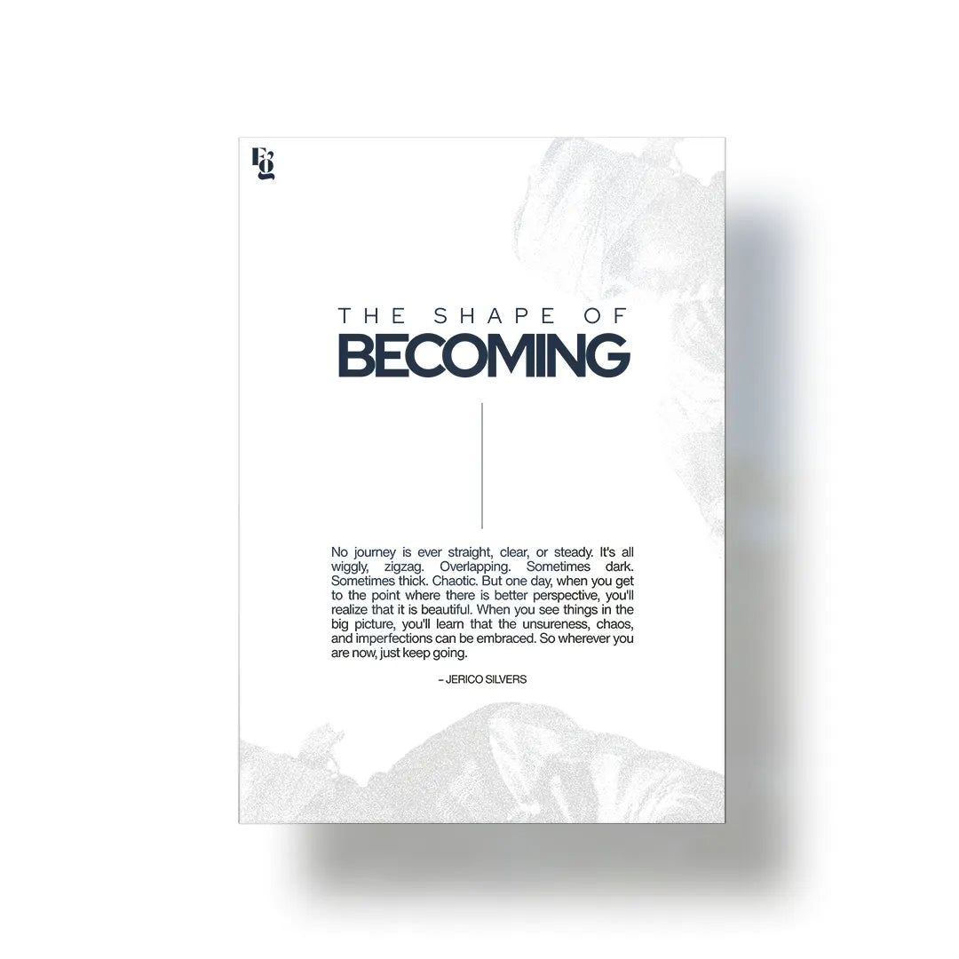 The Shape Of Becoming Typography metal poster 1