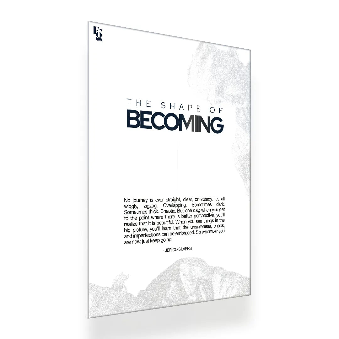The Shape Of Becoming Typography metal poster 2