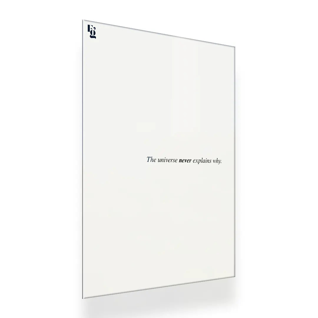 The Universe Never Explains Why metal poster 2