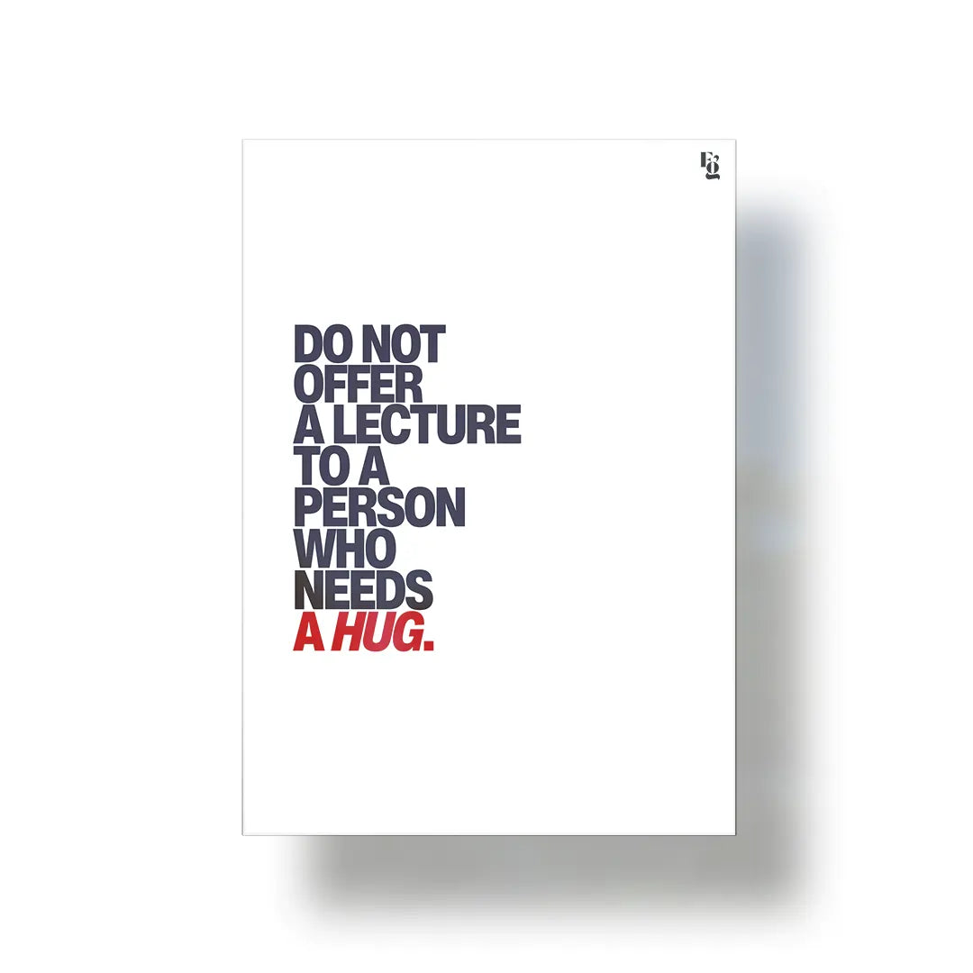 Who Needs A Hug Typography metal poster 1