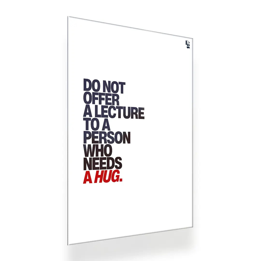 Who Needs A Hug Typography metal poster 2
